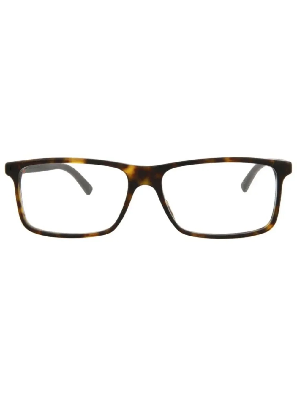 New Gucci Women's Eyeglasses Square Rectangle Acetate Frame Mens Havana Brown
